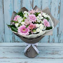 Букет цветов из:  Герберы, Альстромерии и Хризантемы #REPLACE_PRED# Аннино