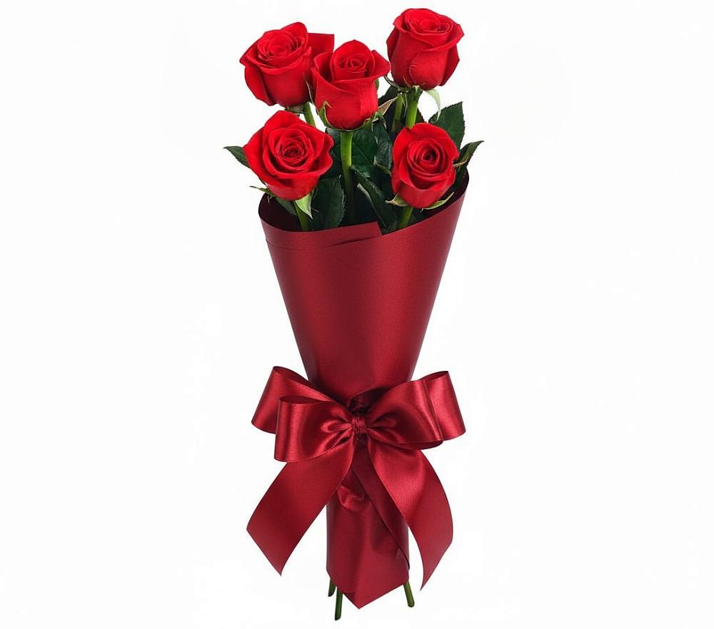 Букет 5 Красных роз Эдлесс Лав в Аннино