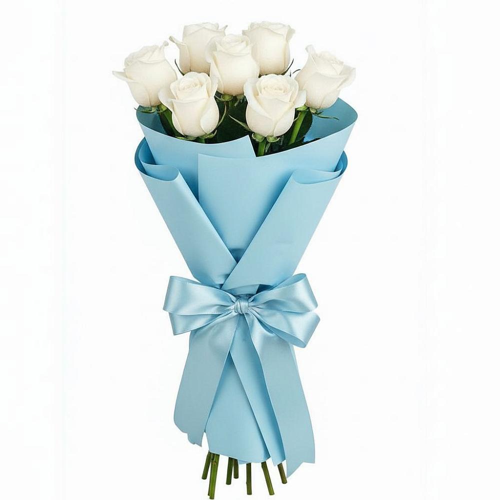 Букет 7 белых роз Проуд в Аннино