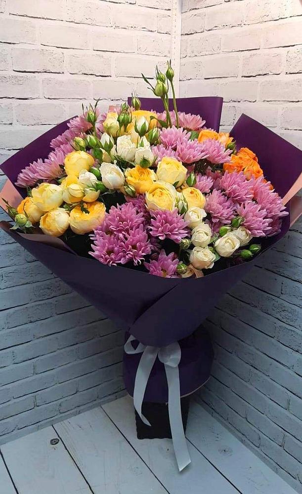 Букет цветов из: Хризантемы и Розы в Аннино
