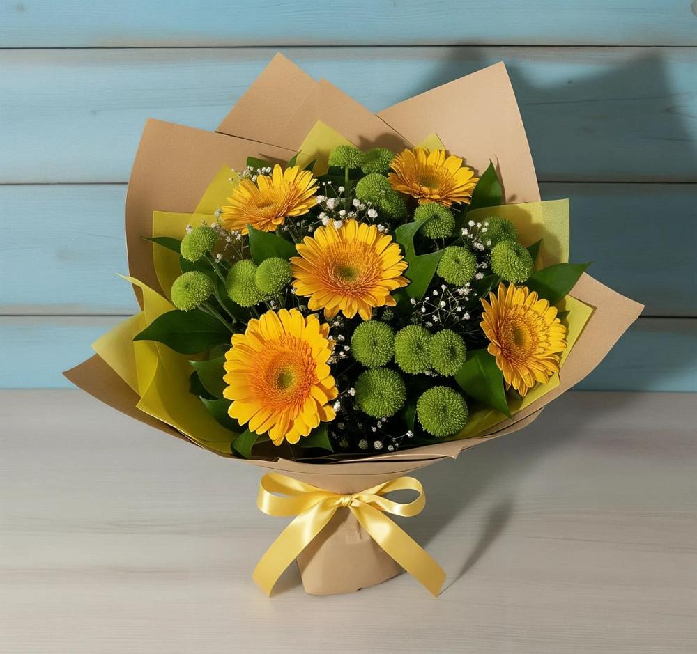 Букет цветов из: Герберы и Хризантемы в Аннино
