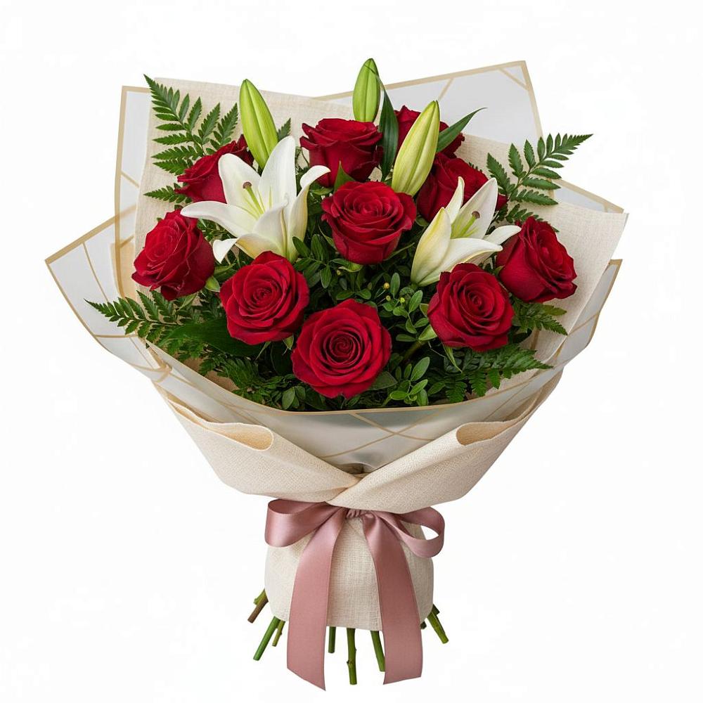 Букет цветов из: Лилии и Розы в Аннино