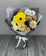 Букет цветов из:  Розы, Герберы и Хризантемы в Аннино