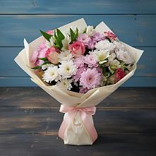 Букет цветов из:  Хризантемы, Альстромерии и Розы в Аннино