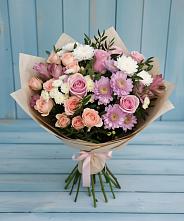 Букет цветов из:  Хризантемы, Розы и Альстромерии в Аннино