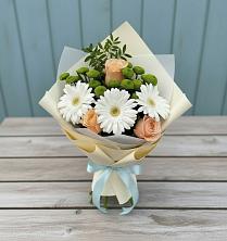 Букет цветов из:  Герберы, Розы и Хризантемы в Аннино