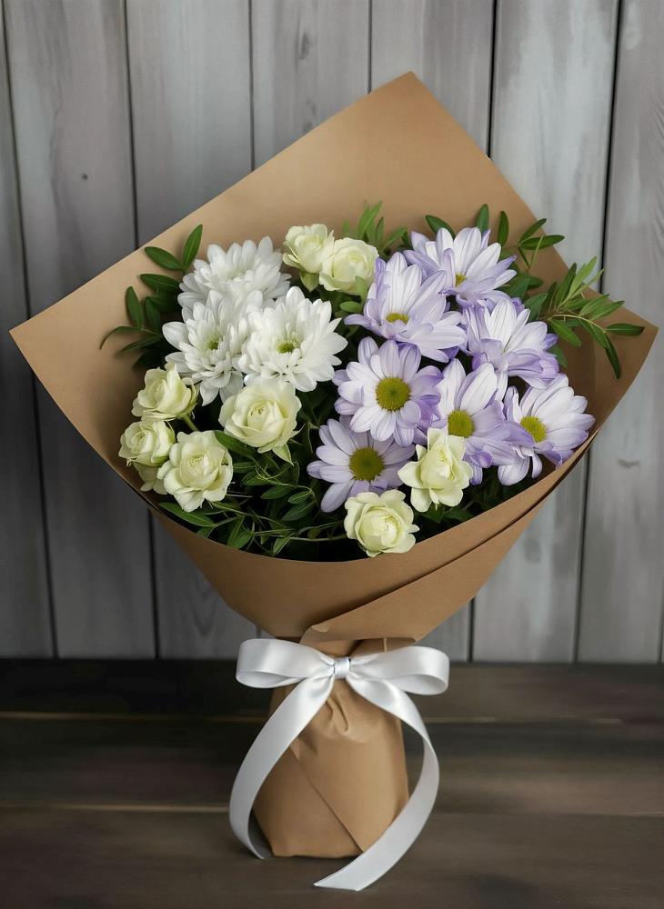 Букет цветов из: Хризантемы и Розы в Аннино